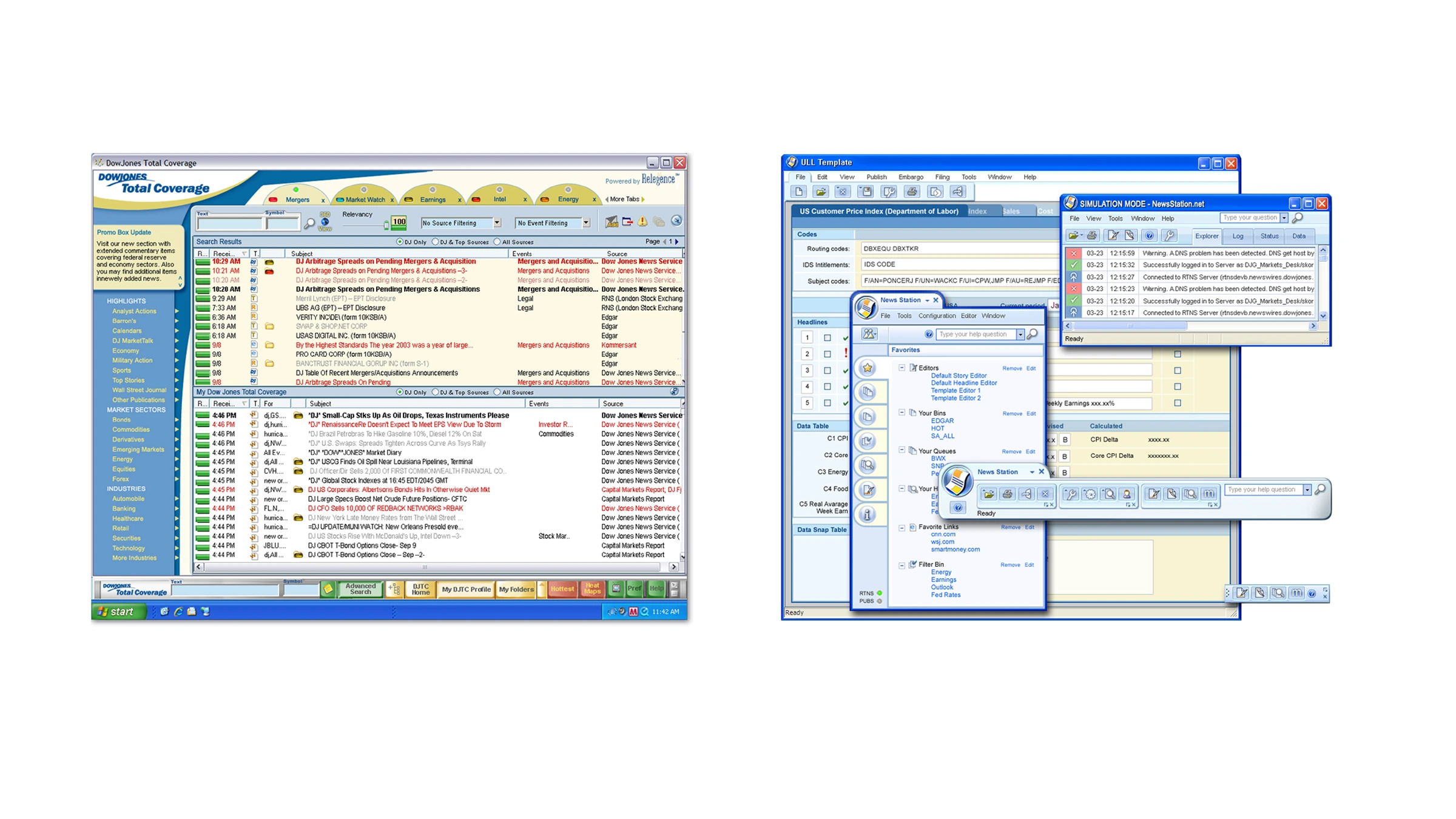 Dow Jones · Financial news products and interface development