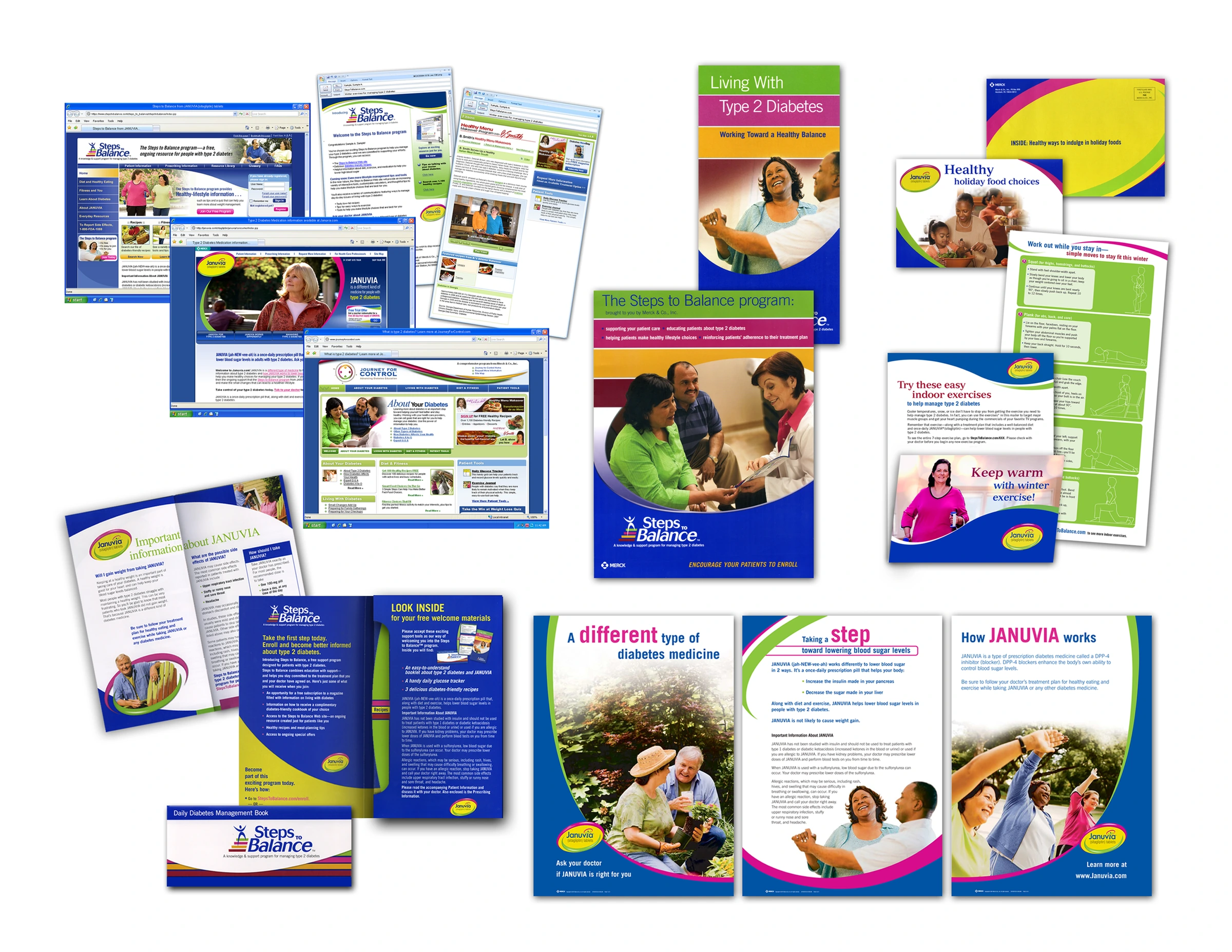 Merck Januvia and Steps to Balance websites, brochures, and patient education materials